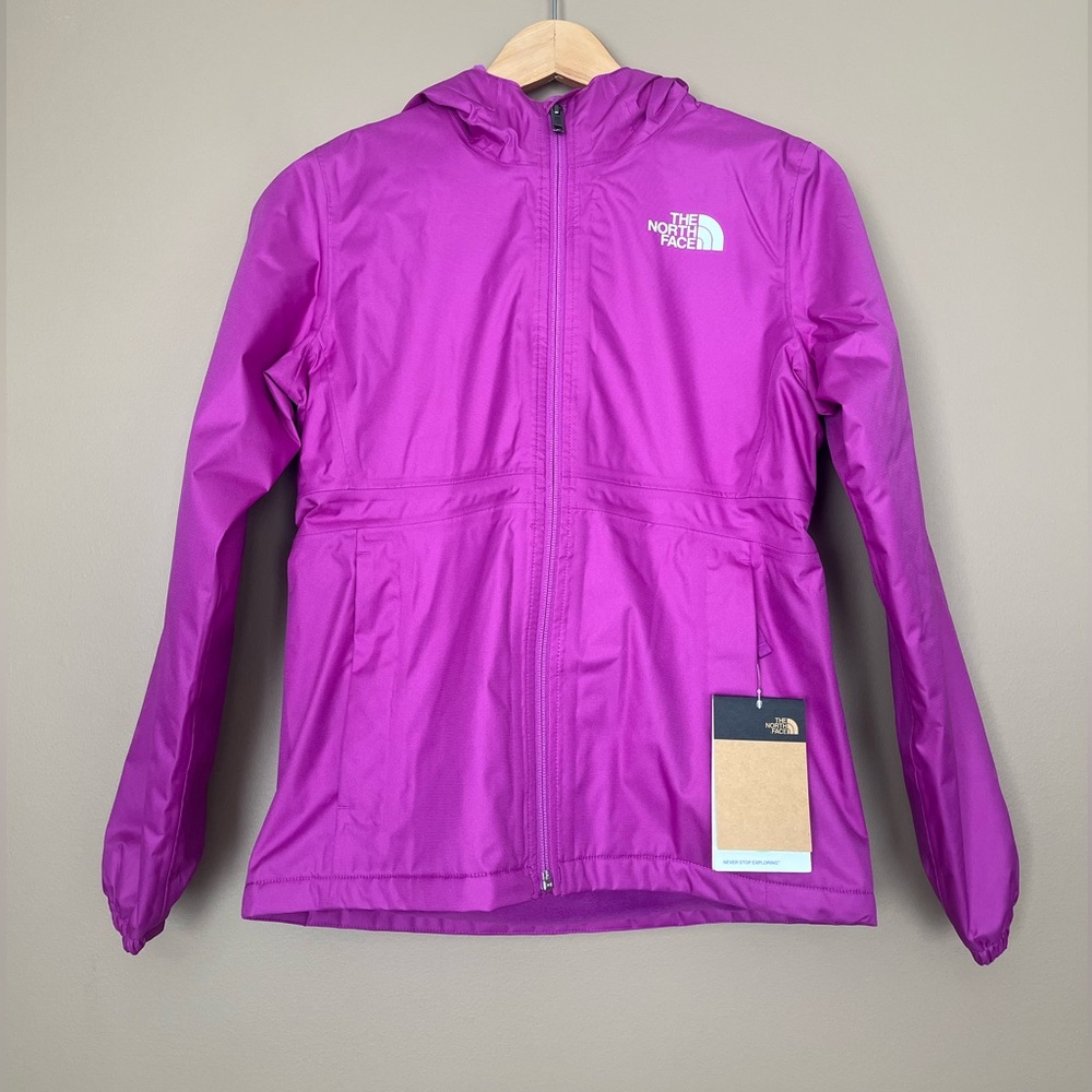 {The North Face} Warm Storm Rain Jacket in Yeow Purple - Girls Medium (10) - NWT